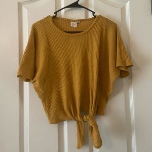 Mustard Top with Fashionable Front Tie